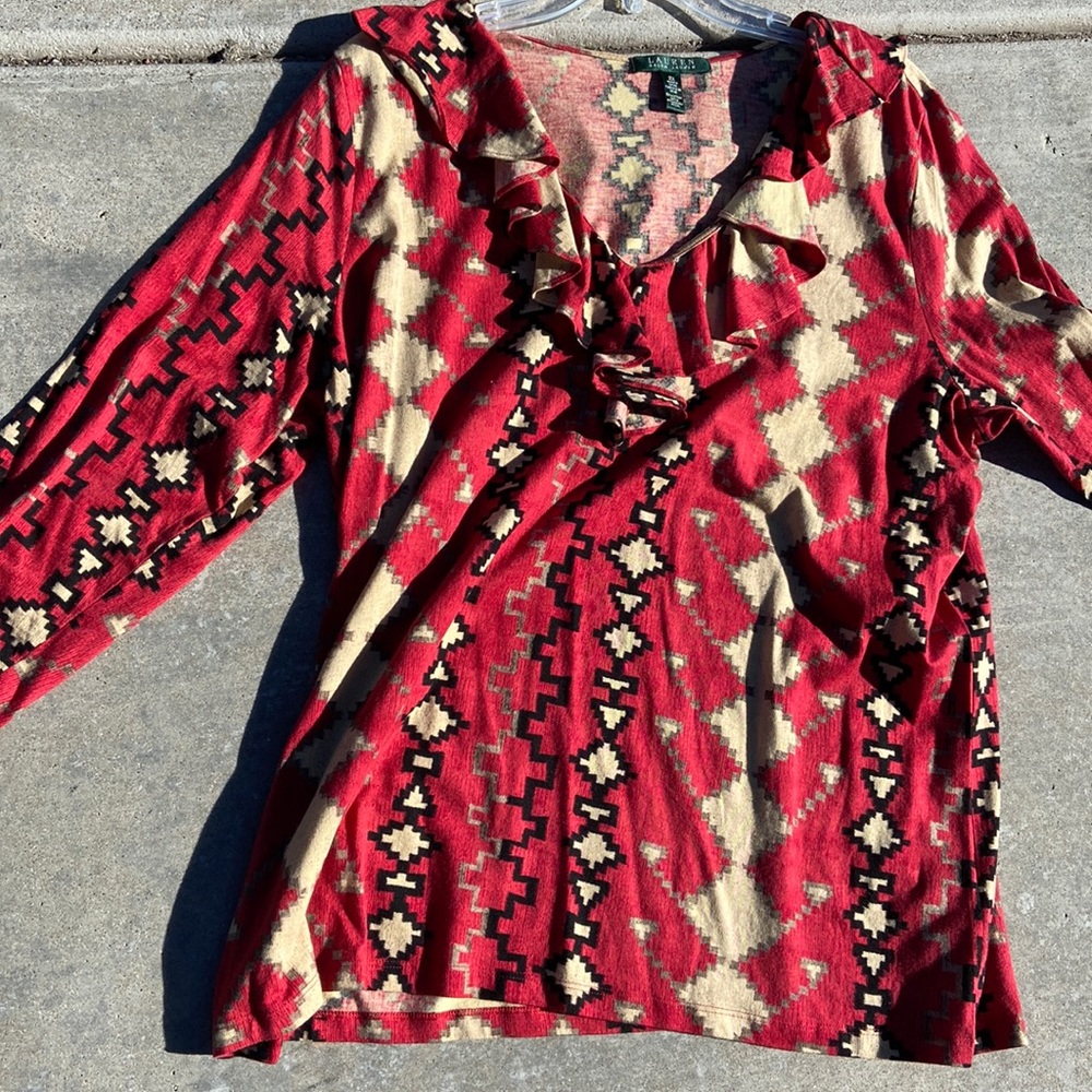 Lauren Native/boho Modal top with ruffles!!
